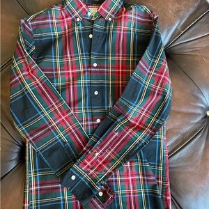 J. Crew Christmas Plaid Slim XS Button Down